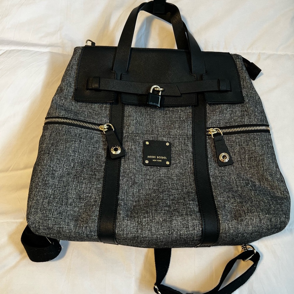 Black and Gray Henri Bendel Backpack